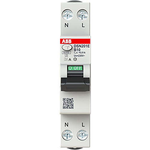 ABB Componenten Compacte aardlekautomaat 1P+N B-Kar. 10A, 10mA - 9paa00000294060 - 20125378