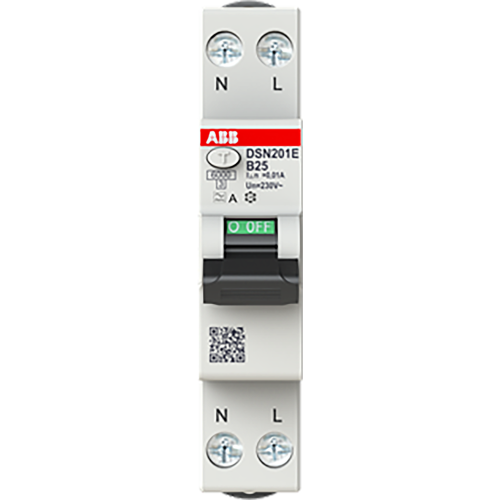 ABB Componenten Compacte aardlekautomaat 1P+N B-Kar. 25A, 10mA - 9paa00000294084 - 20125385