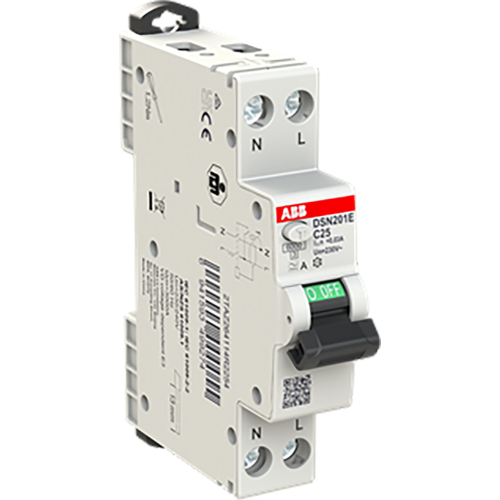 ABB Componenten Compacte aardlekautomaat 1P+N C-Kar. 25A, 30mA - 9paa00000294110 - 20125400