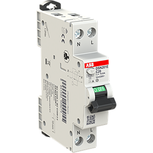 ABB Componenten Compacte aardlekautomaat 1P+N C-Kar. 20A, 30mA - 9paa00000294119 - 20125398