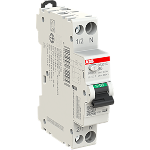 ABB Componenten Aardlekautomaat 1P+N, B Kar. 6 A, 30ma, 6ka, Type F - 9paa00000304309 - 20124800