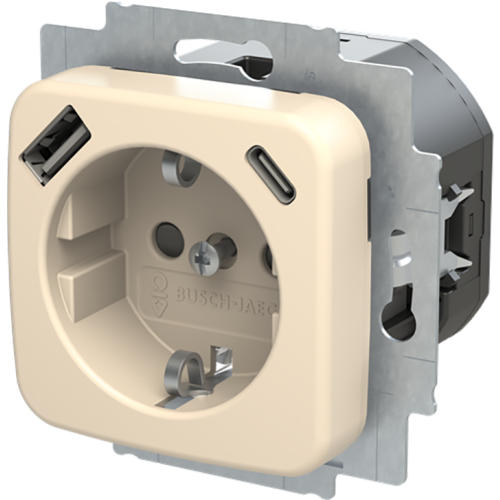 B&J wcd 1v ra inb 1x usb-a 1x usb-c creme 20 EUCB2USBAC-212 - 9paa00000317822 - 11006016