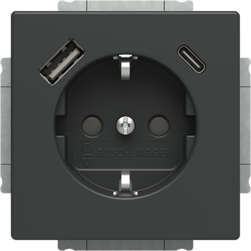 ABB Busch-Jaeger wcd ra kv + 1xUSB-A + 1xUSB-C voeding f-antraciet - 9paa00000317830 - 20089952