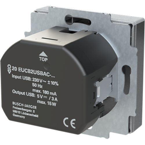 ABB Busch-Jaeger wcd ra kv + 1xUSB-A + 1xUSB-C voeding f-aluzilver - 9paa00000317838 - 20089954