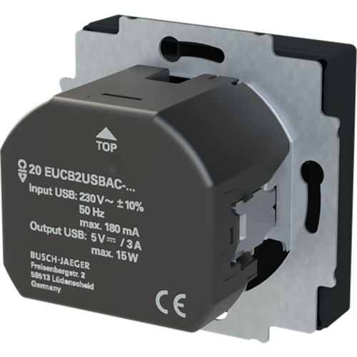 B&J wcd 1v ra inb 1x usb-a 1x usb-c matzwart 20 EUCB2USB-885 - 9paa00000317850 - 11004127