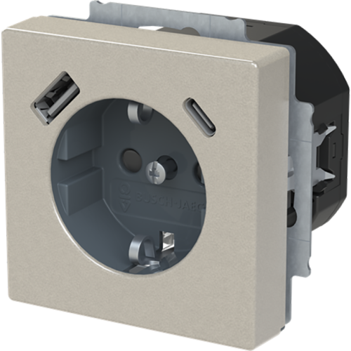 ABB Busch-Jaeger wcd ra kv + 1xUSB-A + 1xUSB-C voeding pure-RVS - 9paa00000317852 - 20089958