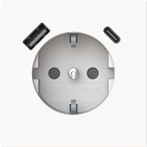 ABB Busch-Jaeger wcd ra kv + 1xUSB-A + 1x USB-C voeding Art Lineair wit - 9paa00000317854 - 20089959