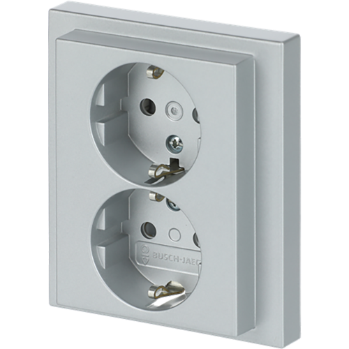 ABB Busch-Jaeger wcd ra dubbel kv inb f-aluzilver - 9paa00000322542 - 20091178