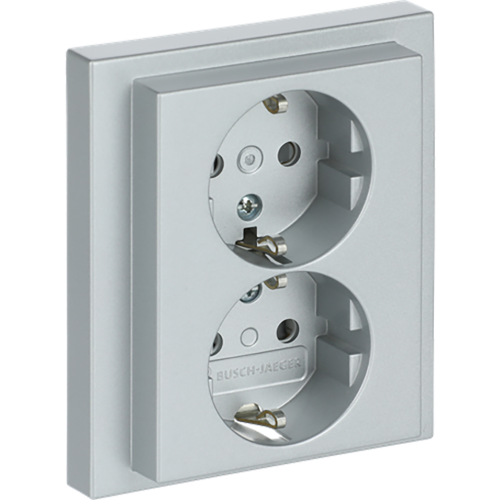 ABB Busch-Jaeger wcd ra dubbel kv inb f-aluzilver - 9paa00000322543 - 20091178