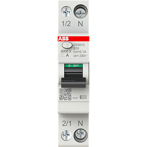 ABB Componenten Aardlekautomaat 1P+N, B Char, 10A, 100ma, 6ka - 9paa00000323600 - 20124648