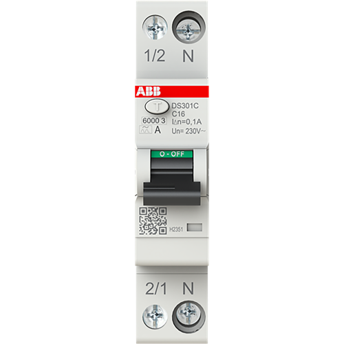 ABB Componenten Aardlekautomaat 1P+N, C Char, 16A, 100ma, 6ka - 9paa00000323603 - 20124649