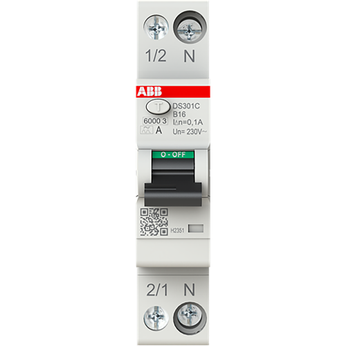 ABB Componenten Aardlekautomaat 1P+N, B Char, 16A, 100ma, 6ka - 9paa00000323606 - 20124650