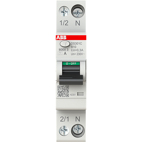ABB Componenten Aardlekautomaat 1P+N, B Char, 10A, 300ma, 6ka - 9paa00000323615 - 20124654