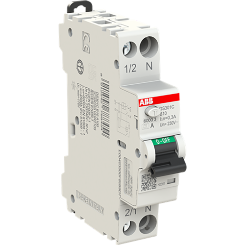 ABB Componenten Aardlekautomaat 1P+N, B Char, 10A, 300ma, 6ka - 9paa00000323617 - 20124654