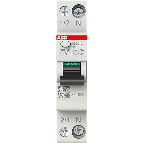ABB aardlekautomaat c16a 1p+n DS301C C16 A300 - 9paa00000323618 - 11009943
