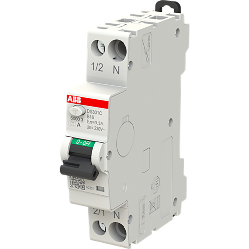 ABB Componenten Aardlekautomaat 1P+N, B Char, 16A, 300ma, 6ka - 9paa00000323622 - 20124656