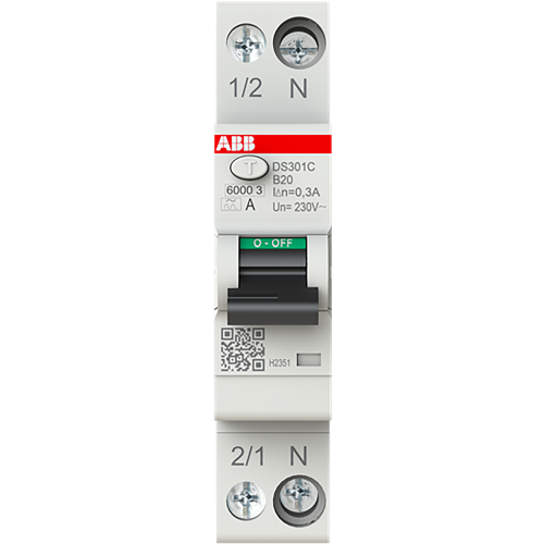 ABB Componenten Aardlekautomaat 1P+N, B Char, 20A, 300ma, 6ka - 9paa00000323627 - 20124658