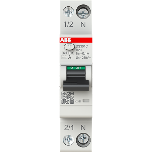 ABB Componenten Aardlekautomaat 1P+N, B Char, 20A, 100ma, 6ka - 9paa00000323663 - 20124652