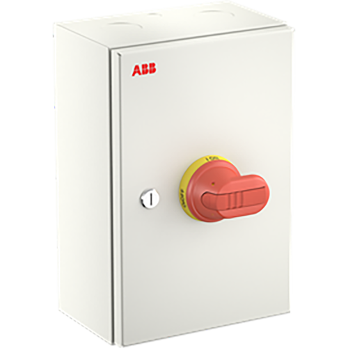 ABB Componenten OTL80GBA4M Onderhoudsschakelaar steel sheet, 80A, 4P, geel/rode hendel - 9paa00000324120 - 20211640