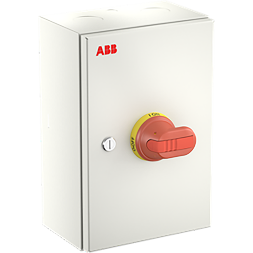 ABB Componenten OTL63GBA6M Onderhoudsschakelaar steel sheet, 63A, 6P, geel/rode hendel - 9paa00000324129 - 20211632
