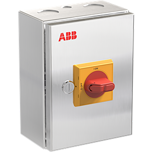 ABB Componenten OTR63GA3M Onderhoudsschakelaar stainless steel, 63A, 3P, geel/rode han - 9paa00000324153 - 20211664