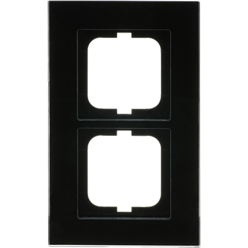 ABB Busch-Jaeger afdekraam 2v c-glas zwart - 9paa00000325086 - 20089480