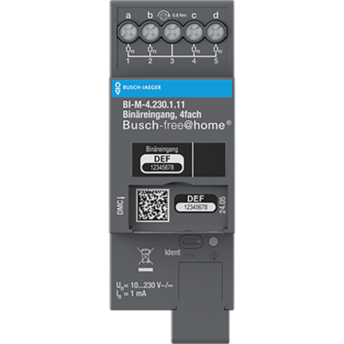 ABB Busch-Jaeger Busch-free@home&reg; Binaire ingang 4-voudig, 10-230 V handmatige bedienin - 9paa00000329370 - 20087938