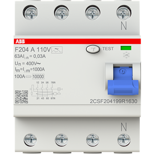 ABB Componenten Aardlekschakelaar 4P, Type A, 30mA, 63 A - 9paa00000331187 - 20124036