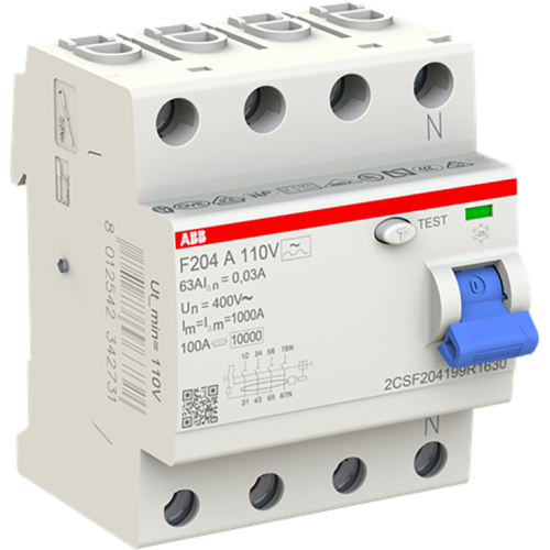 ABB Componenten Aardlekschakelaar 4P, Type A, 30mA, 63 A - 9paa00000331189 - 20124036