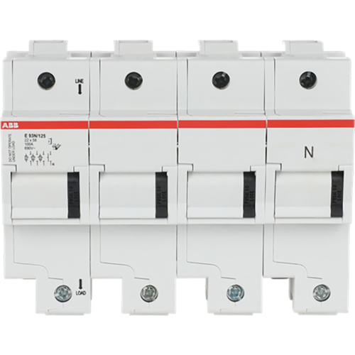 ABB Componenten Zekeringhouder voor 22 x 58mm zekeringen 3 polig + N, max 100A - 9paa00000334874 - 20124575