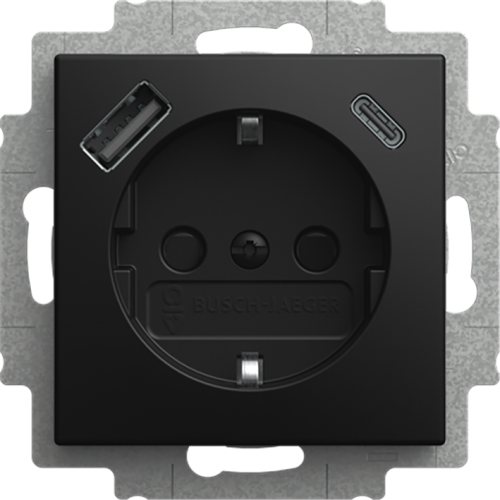 ABB Busch-Jaeger wcd ra kv + 1xUSB-A + 1xUSB-C voeding SI-B-matzwart - 9paa00000335859 - 20089963