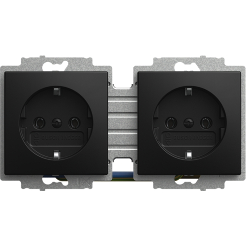 ABB Busch-Jaeger wcd ra dubbel hor cpl inb SI-B-matzwart - 9paa00000335874 - 20172384