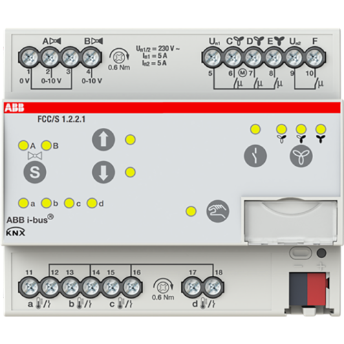 ABB Busch-Jaeger Fan Coil Controller ClimaEco KNX 0-10V, 3-stage, handbediening, MDRC - 9paa00000336394 - 20087839