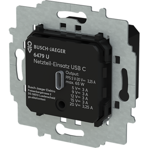 ABB Busch-Jaeger USB-C netvoedingssokkel 65W - 9paa00000336535 - 20090708
