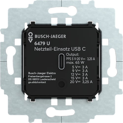 ABB Busch-Jaeger USB-C netvoedingssokkel 65W - 9paa00000336538 - 20090708