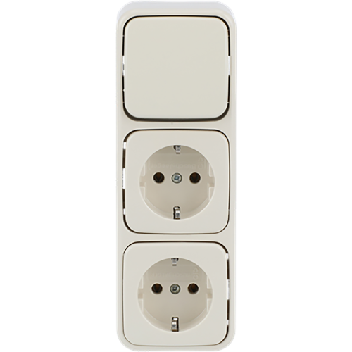 ABB Busch-Jaeger combinatie ra 3v wis opb AP creme - 9paa00000337821 - 20088236