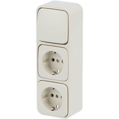 ABB Busch-Jaeger combinatie ra 3v wis opb AP creme - 9paa00000337822 - 20088236
