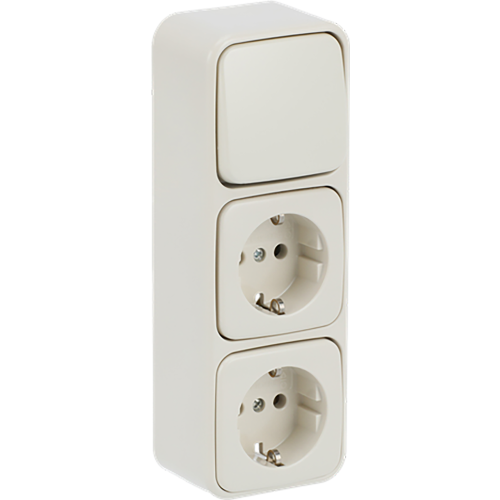 ABB Busch-Jaeger combinatie ra 3v wis opb AP creme - 9paa00000337823 - 20088236