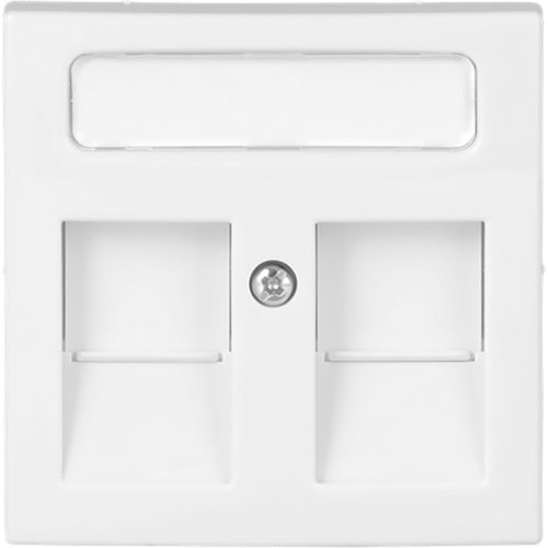 B&J centraalplaat data 2x rj45 schuifjes wit 1800-914 - 9paa00000346112 - 3030229