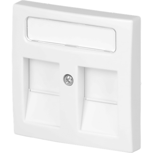 B&J centraalplaat data 2x rj45 schuifjes wit 1800-914 - 9paa00000346113 - 3030229
