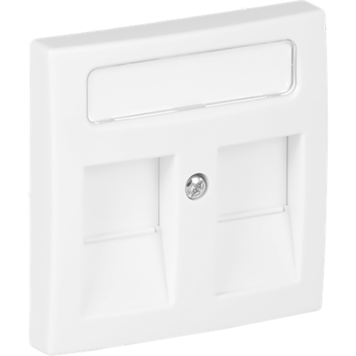 B&J centraalplaat data 2x rj45 schuifjes wit 1800-914 - 9paa00000346114 - 3030229