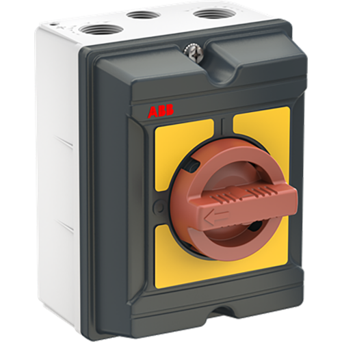 ABB Componenten OTA25GS4Y EMC Onderhoudsschakelaar aluminium, 25A, 4P, geel/rode hende - 9paa00000352034 - 20211945