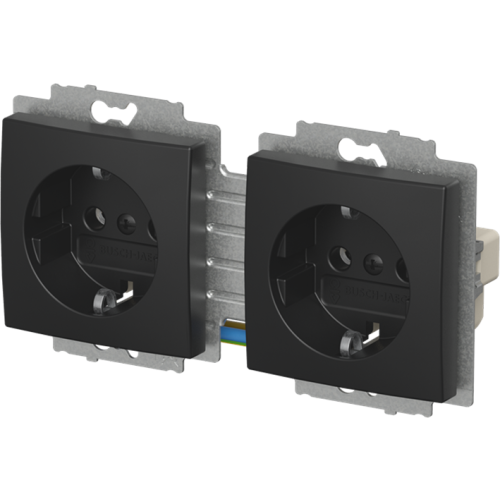 ABB Busch-Jaeger wcd ra dubbel hor cpl inb SI-B-matzwart - 9paa00000352928 - 20172384