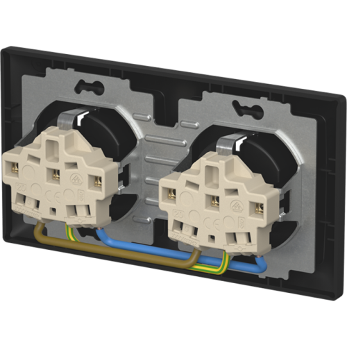 ABB Busch-Jaeger wcd ra dubbel hor m raam inb SI-B-matzwart - 9paa00000352960 - 20172386