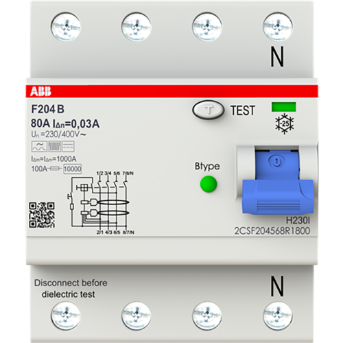 ABB Componenten Aardlekschakelaar F200 - 4P - 30 mA - 80 A - Type B - 9paa00000357035 - 20196904