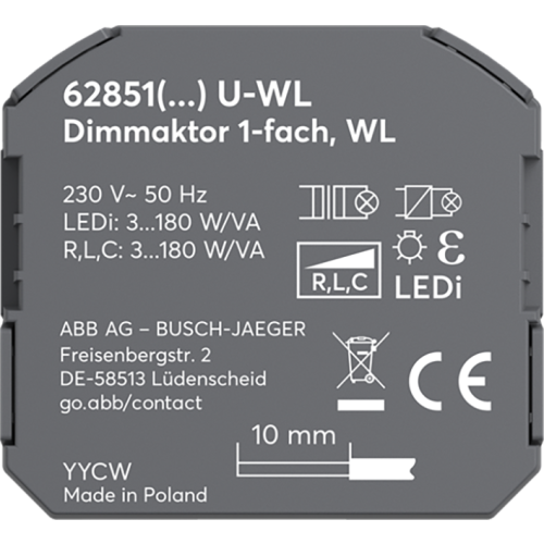 ABB Busch-Jaeger Dimactor 1-voudig, FM, WL, 10 stuks VP - 9paa00000360401 - 20202481