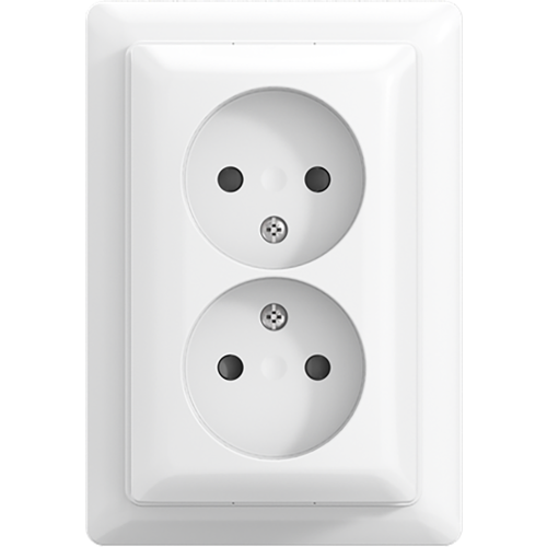 ABB Busch-Jaeger wcd kv dubbel + plaat opb b-AP+ alpine wit - 9paa00000370695 - 20196848