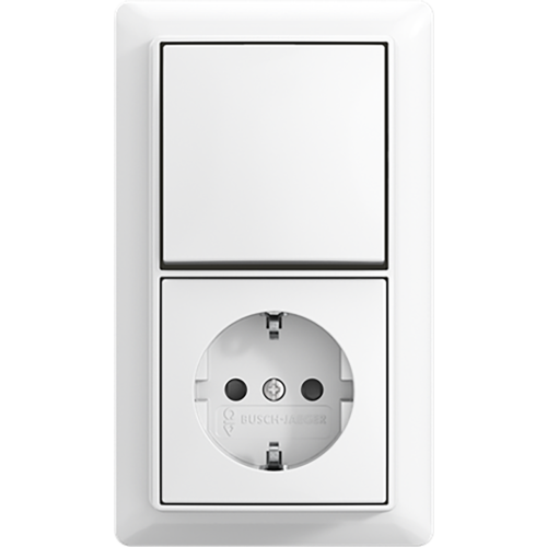 ABB Busch-Jaeger combinatie ra kv wis + plaat opb b-AP+ alpine wit - 9paa00000370697 - 20196850