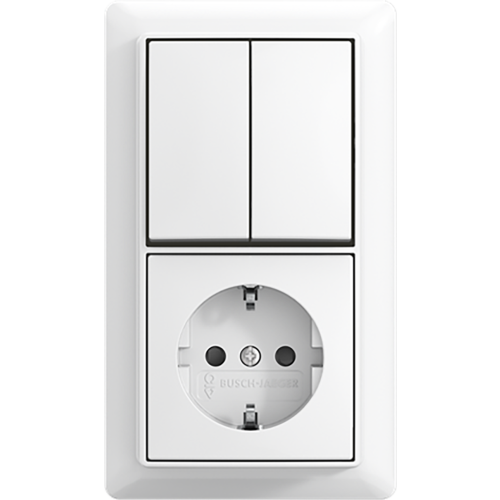 ABB Busch-Jaeger combinatie ra kv serie + plaat opb b-AP+ alpine wit - 9paa00000370699 - 20196852