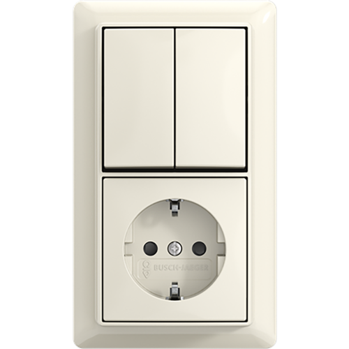 ABB Busch-Jaeger combinatie ra kv serie + plaat opb b-AP+ wit - 9paa00000370700 - 20196853